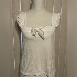 J. Crew White Bow Tie Top Size XS